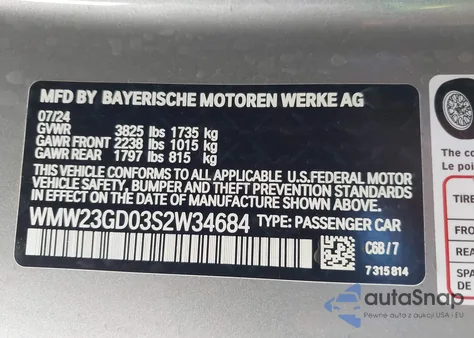 2025 Mini Hardtop Cooper S z USA, uszkodzony, nr VIN WMW23GD03S2W34684